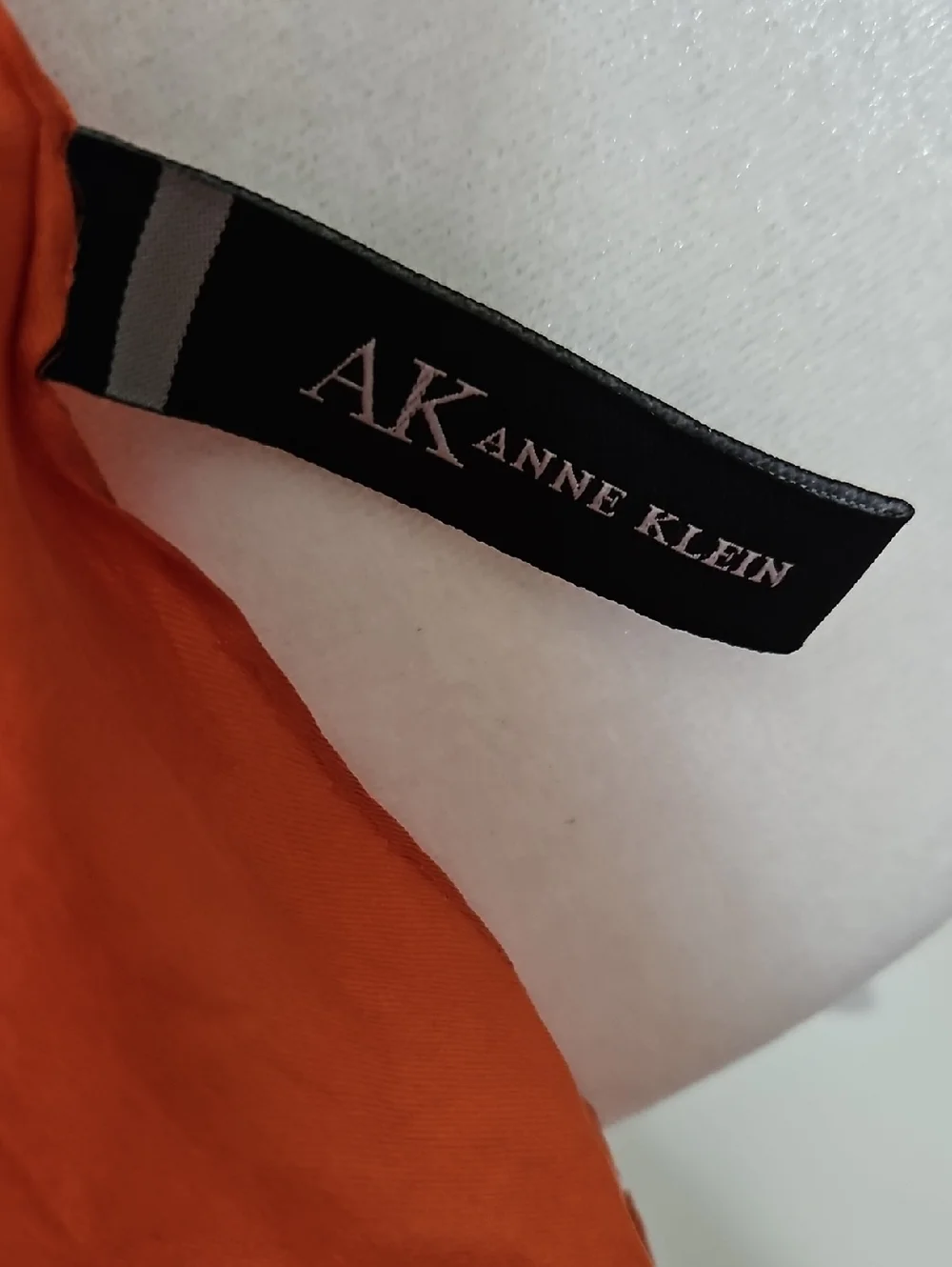 Anne Klein 100% Silk Scarf Vintage Abstract Geometric Stripes Purple Orange